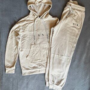 Women's Armani Exchange Tan Sweatshirt & Jogger Set Size S